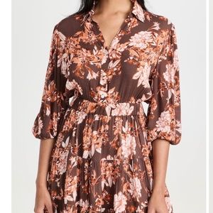 Playa Lucila brown and pink floral dress, size small